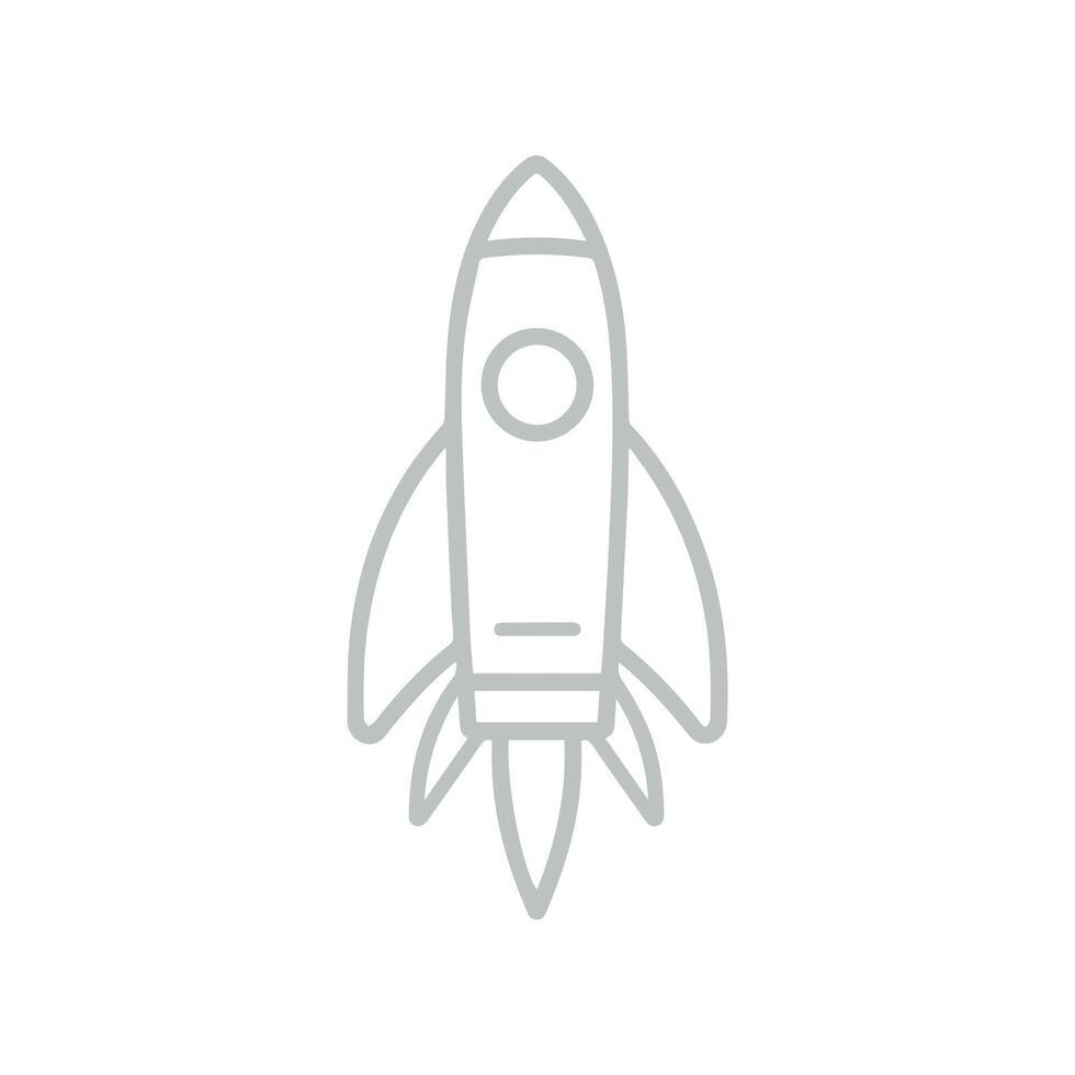 Rocket icon on white background. illustration in trendy flat style vector