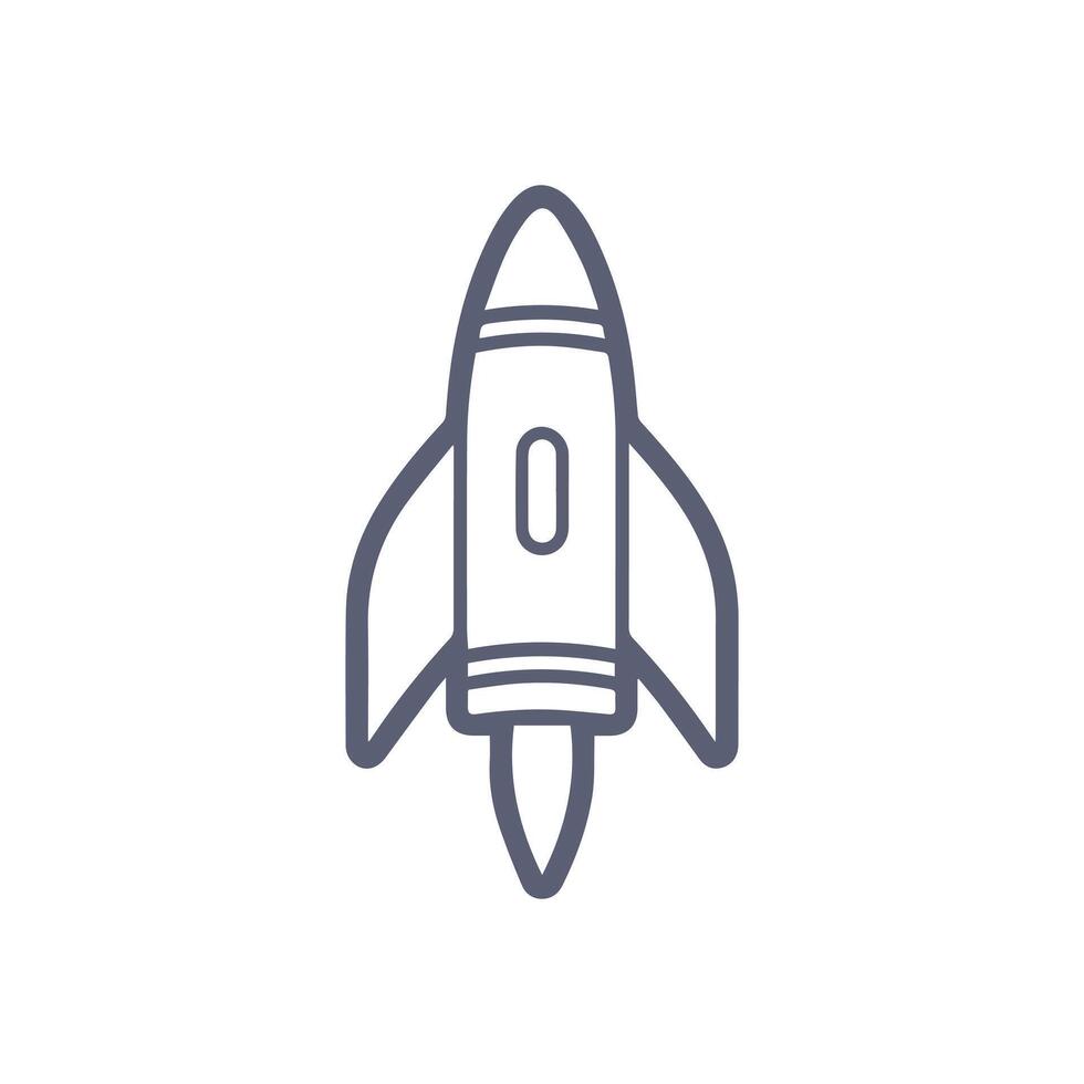 Rocket icon. Black Rocket icon on white background. illustration vector