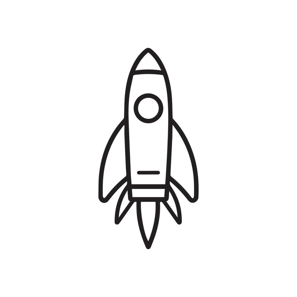 cohete icono. negro cohete icono en blanco antecedentes. ilustración vector