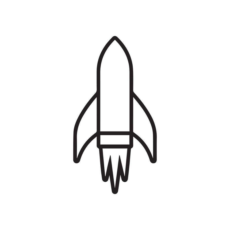 Rocket icon. Black Rocket icon on white background. illustration vector