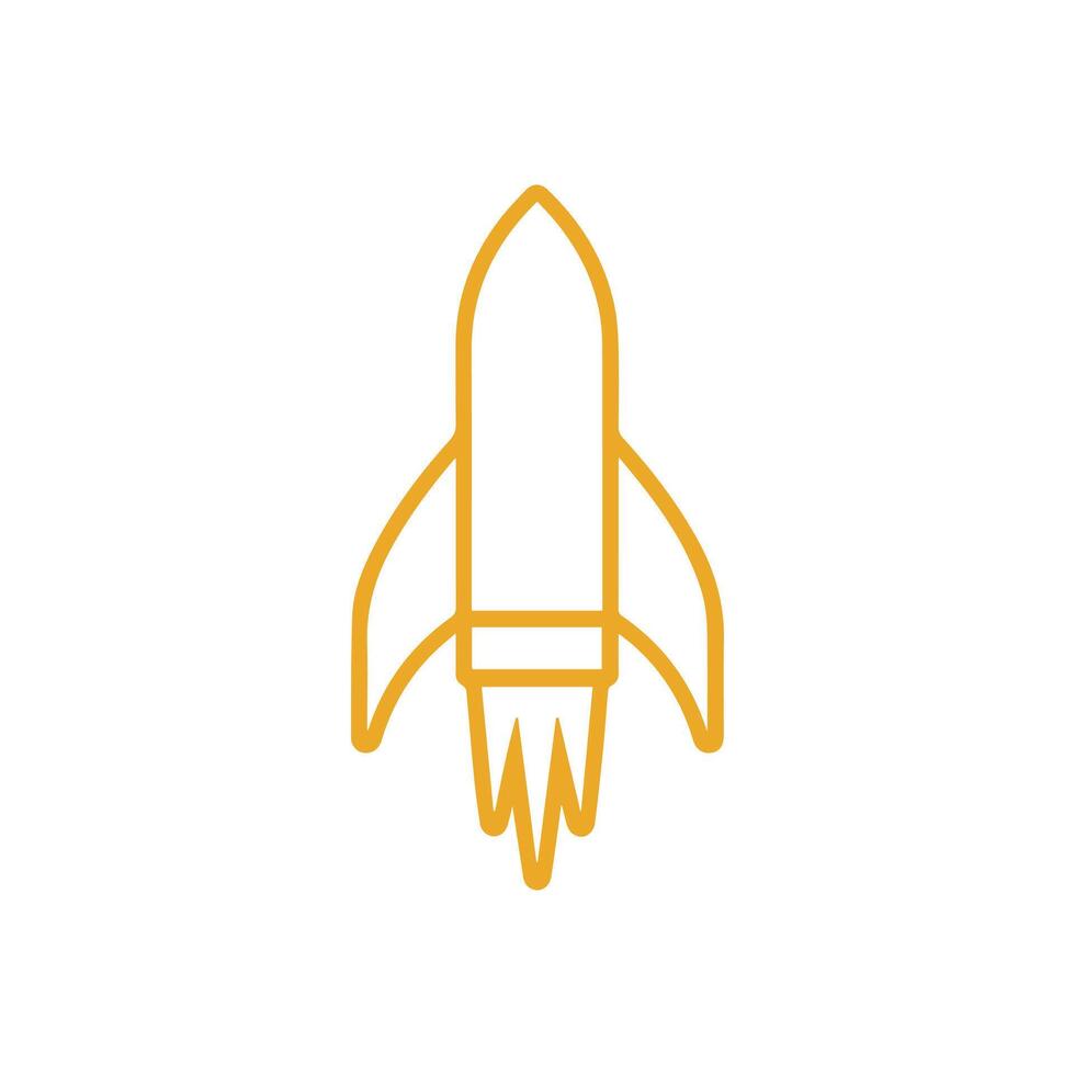 Rocket icon on white background. illustration in trendy flat style vector