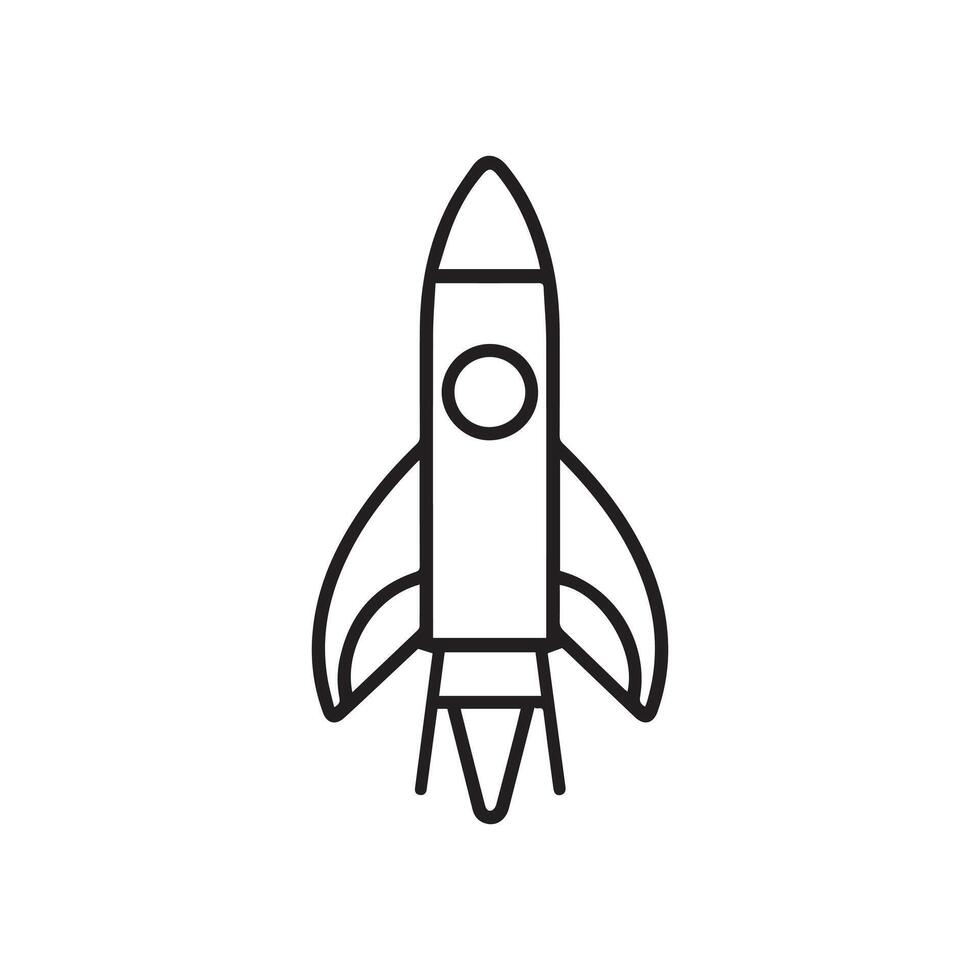 Rocket icon. Black Rocket icon on white background. illustration vector