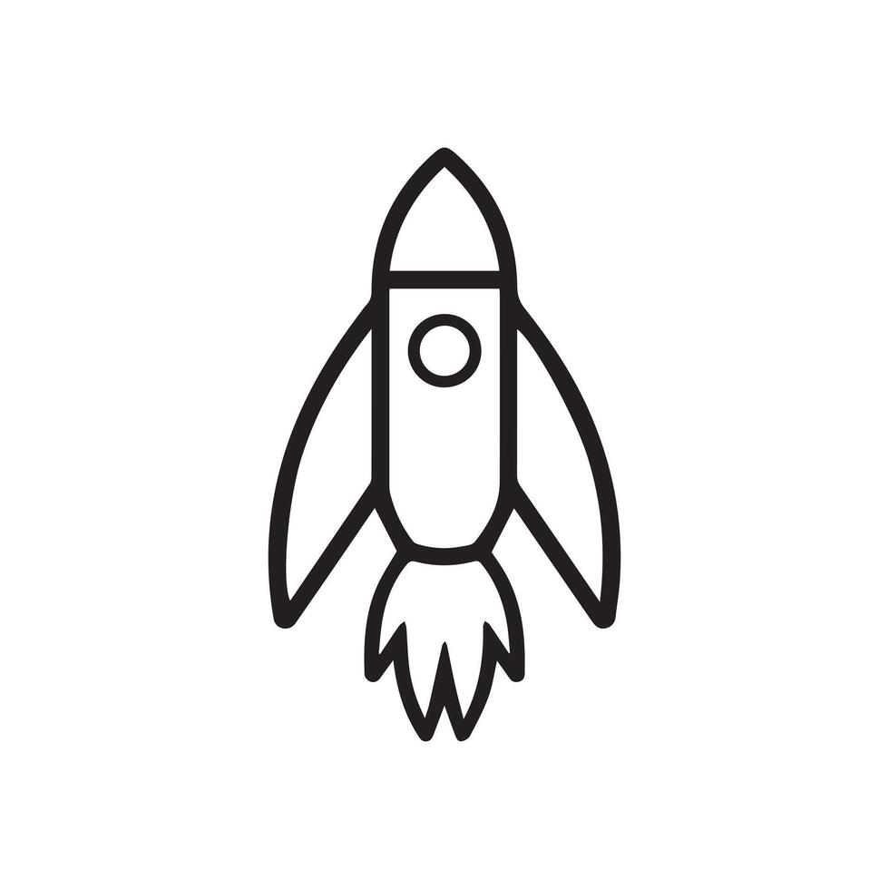 Rocket icon. Black Rocket icon on white background. illustration vector