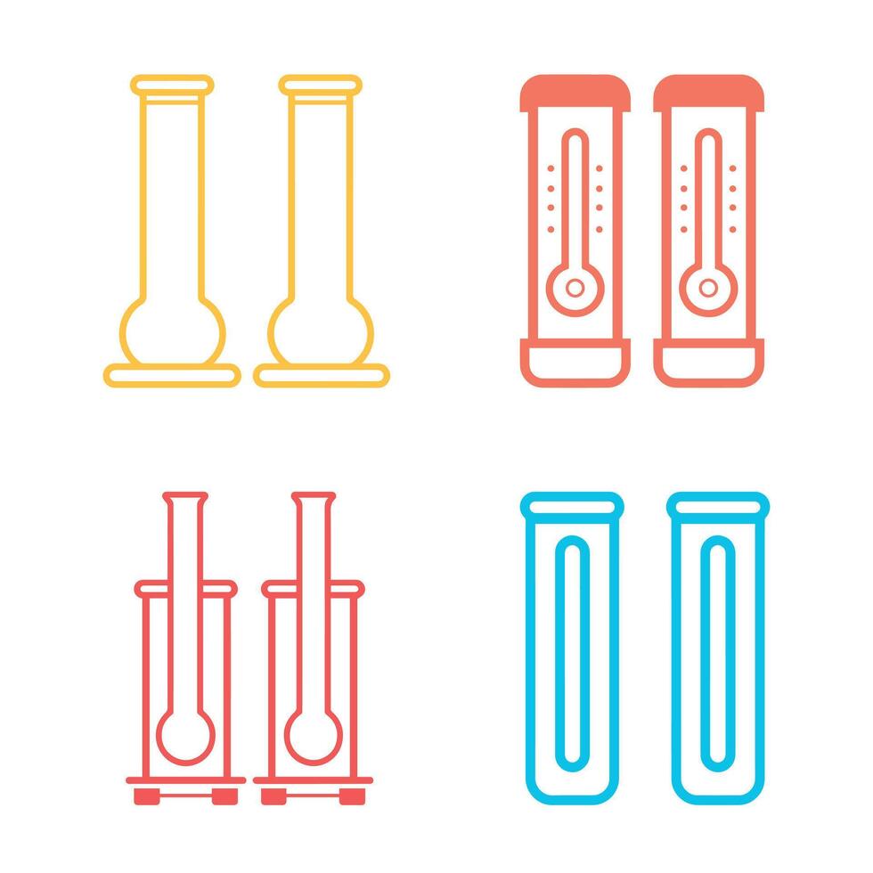 conjunto de prueba tubo iconos ilustración en plano estilo vector
