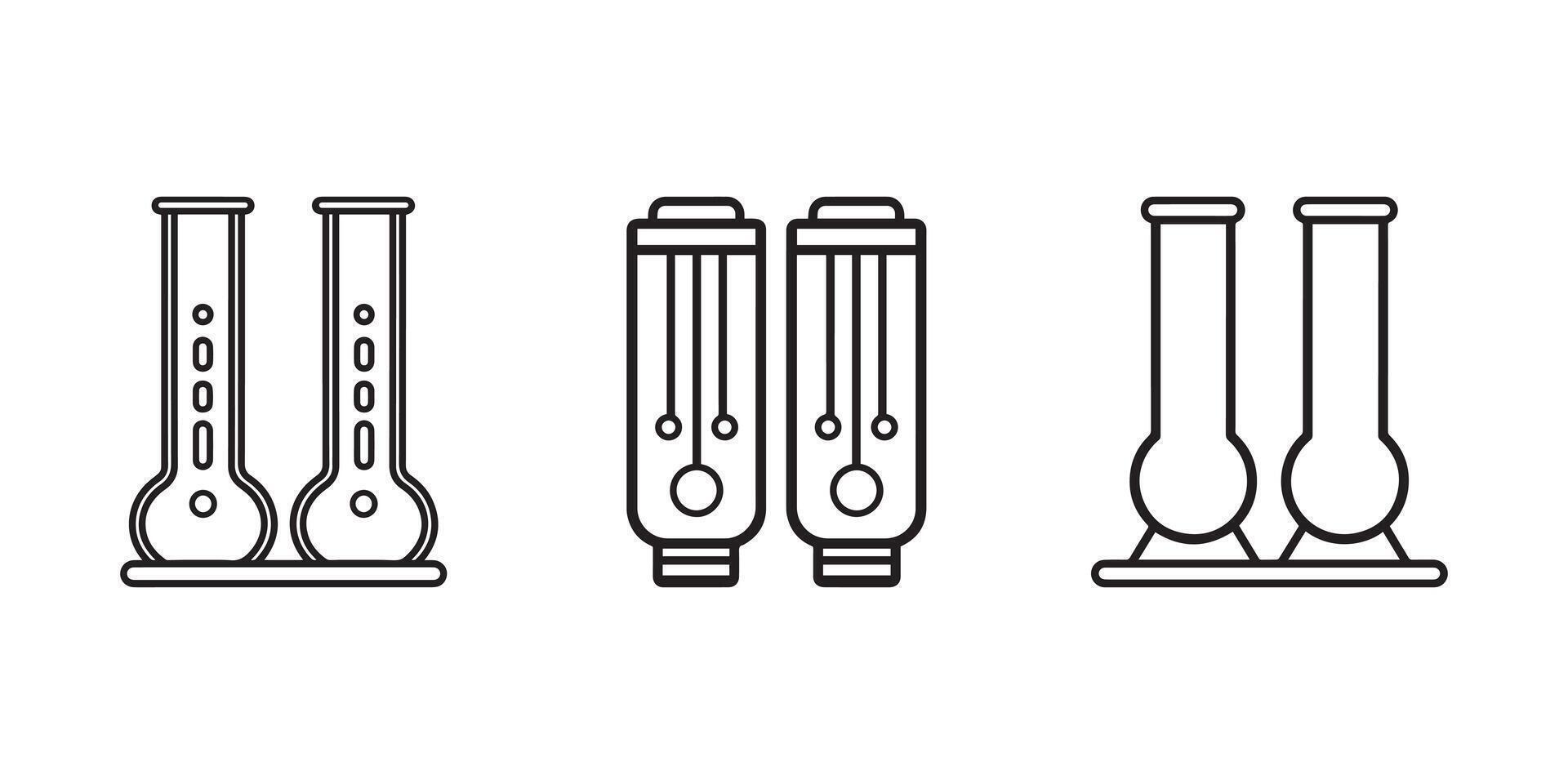 Test tube icon set. Black Test tube icon set on white background. illustration vector