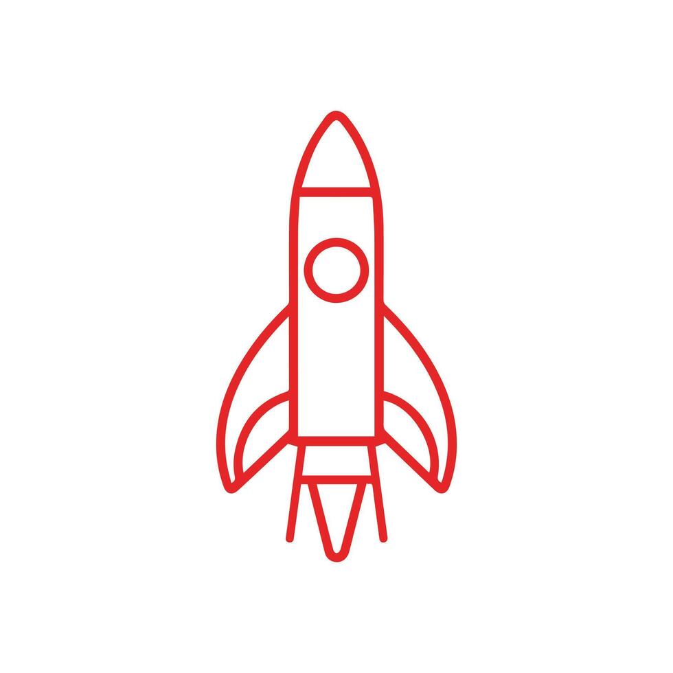 Rocket icon on white background. illustration in trendy flat style vector
