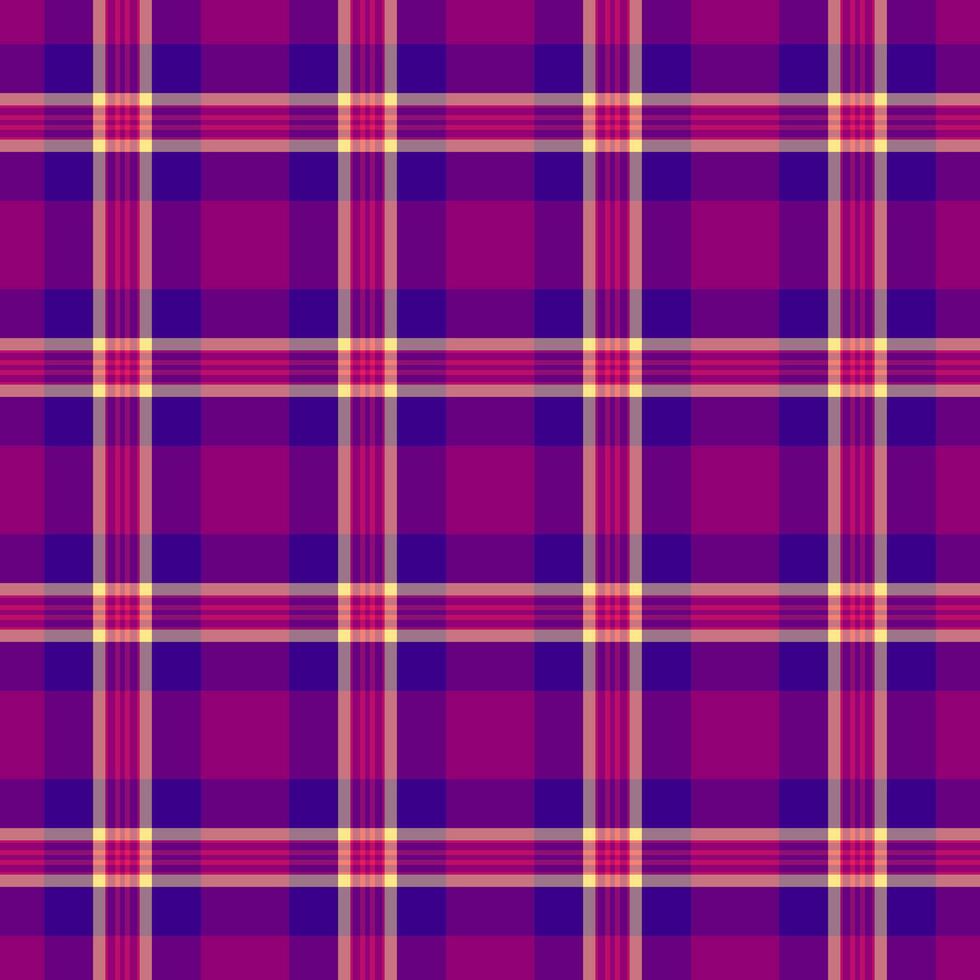 Funky seamless background plaid, school textile texture . Hipster tartan fabric pattern check in pink and purple colors. vector