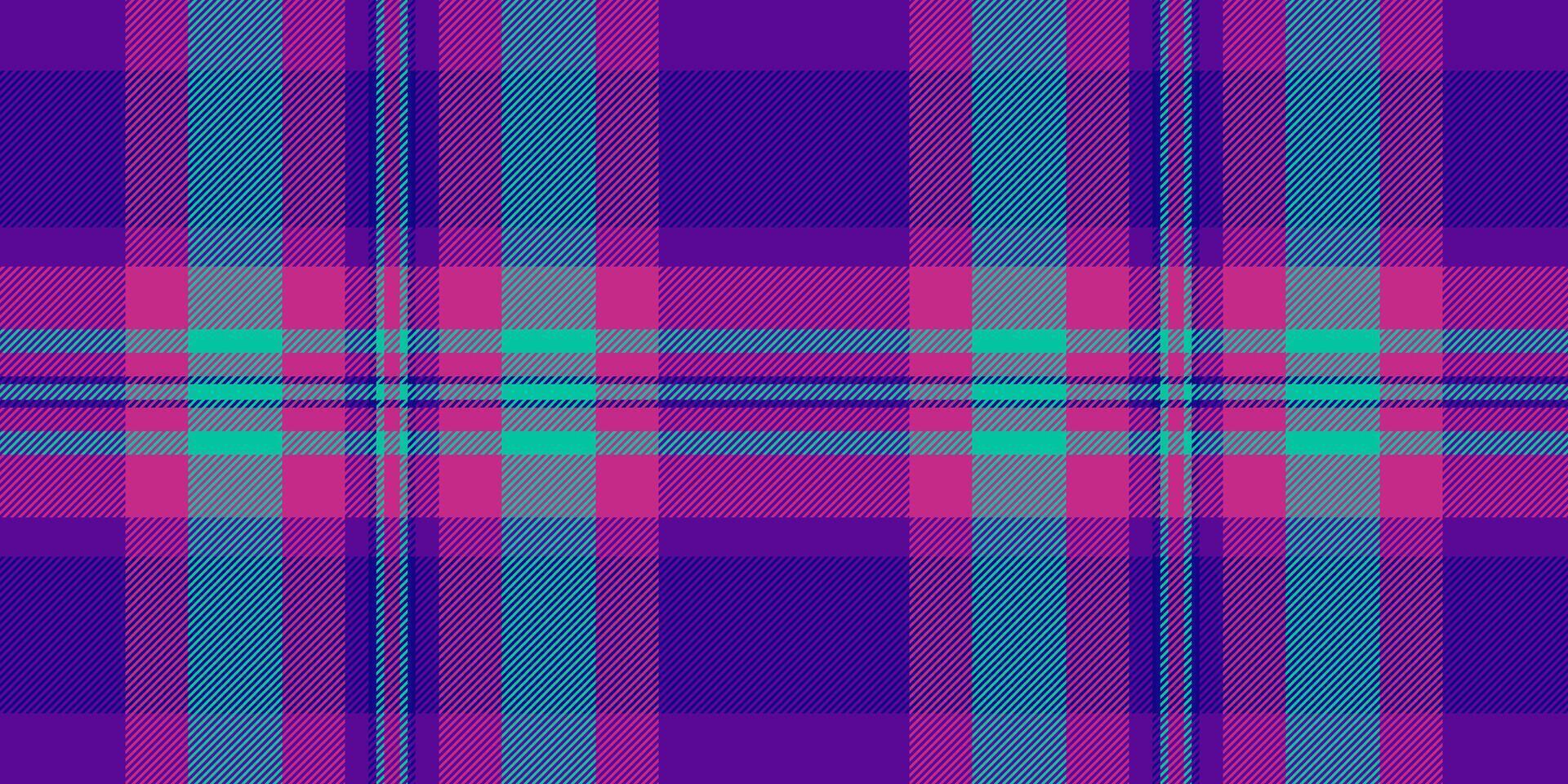 Repeatable patterns seamless plaid texture, asymmetric background check. Commercial pattern textile fabric tartan in violet and indigo colors. vector