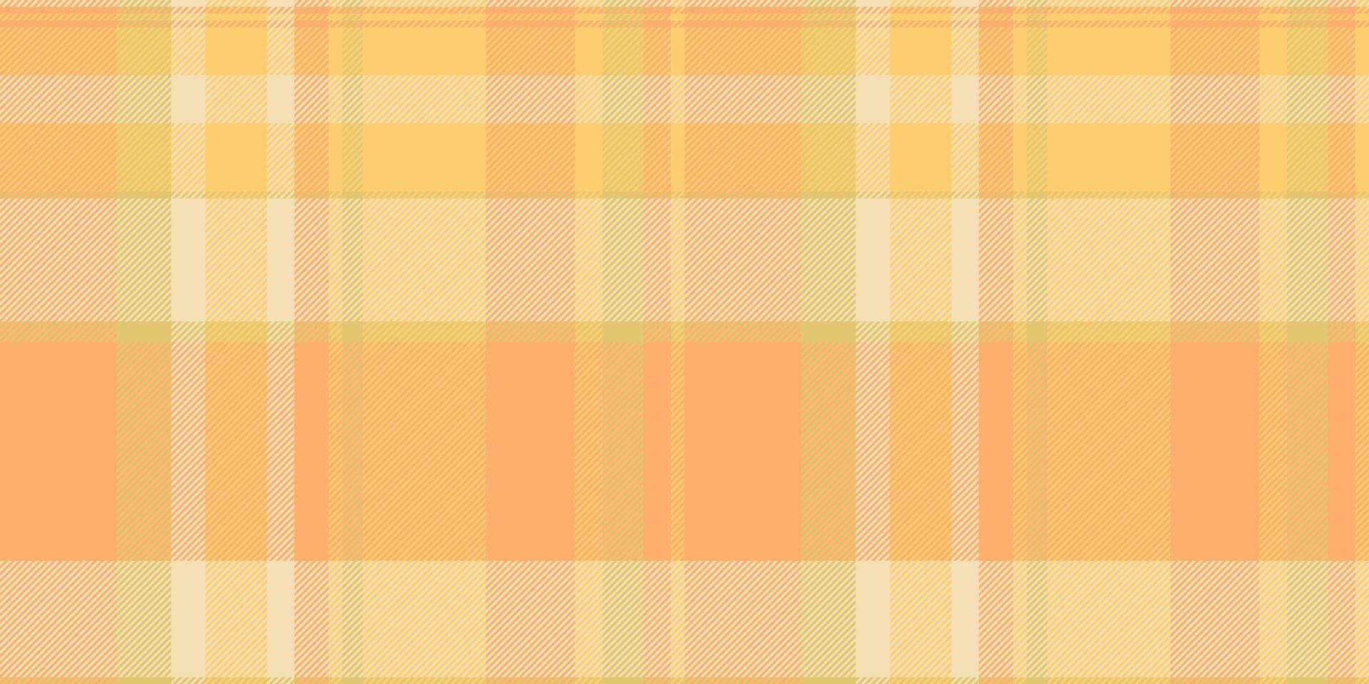 Livingroom tartan texture textile, stitched pattern seamless background. Back to school plaid check fabric in orange and wheat colors. vector