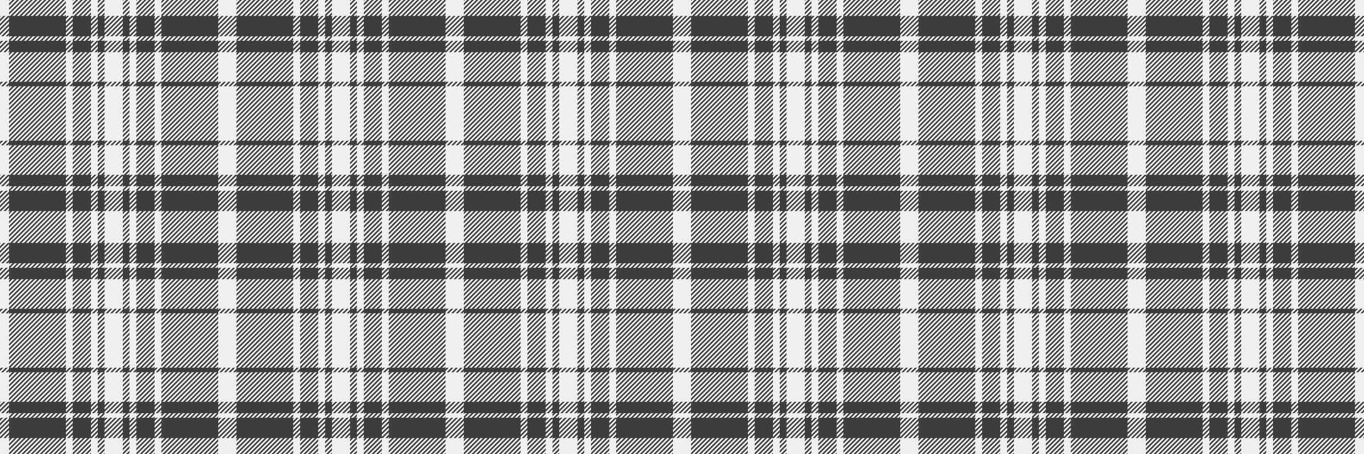 Idea fabric seamless textile, calm tartan pattern plaid. Reel check background texture in white and grey colors. vector