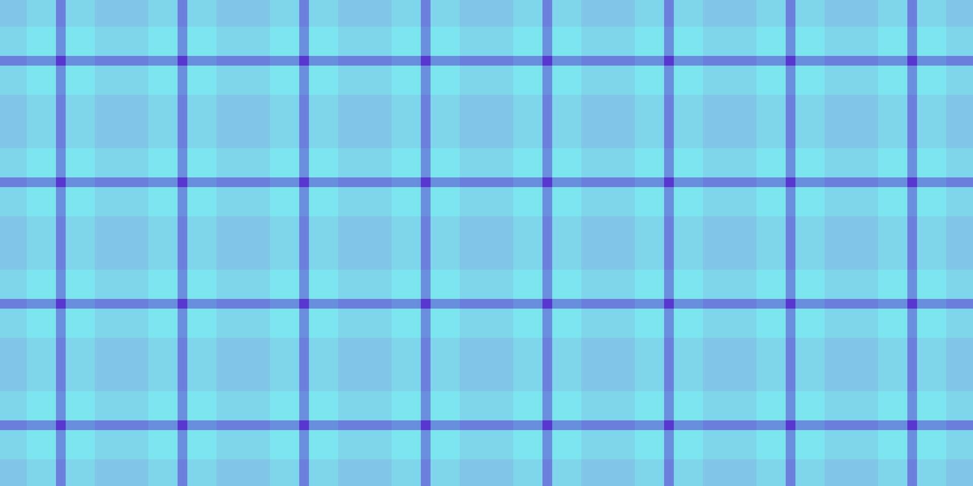 Wide tartan pattern seamless, womens fashion texture check background. Chinese new year plaid fabric textile in cyan and blue colors. vector