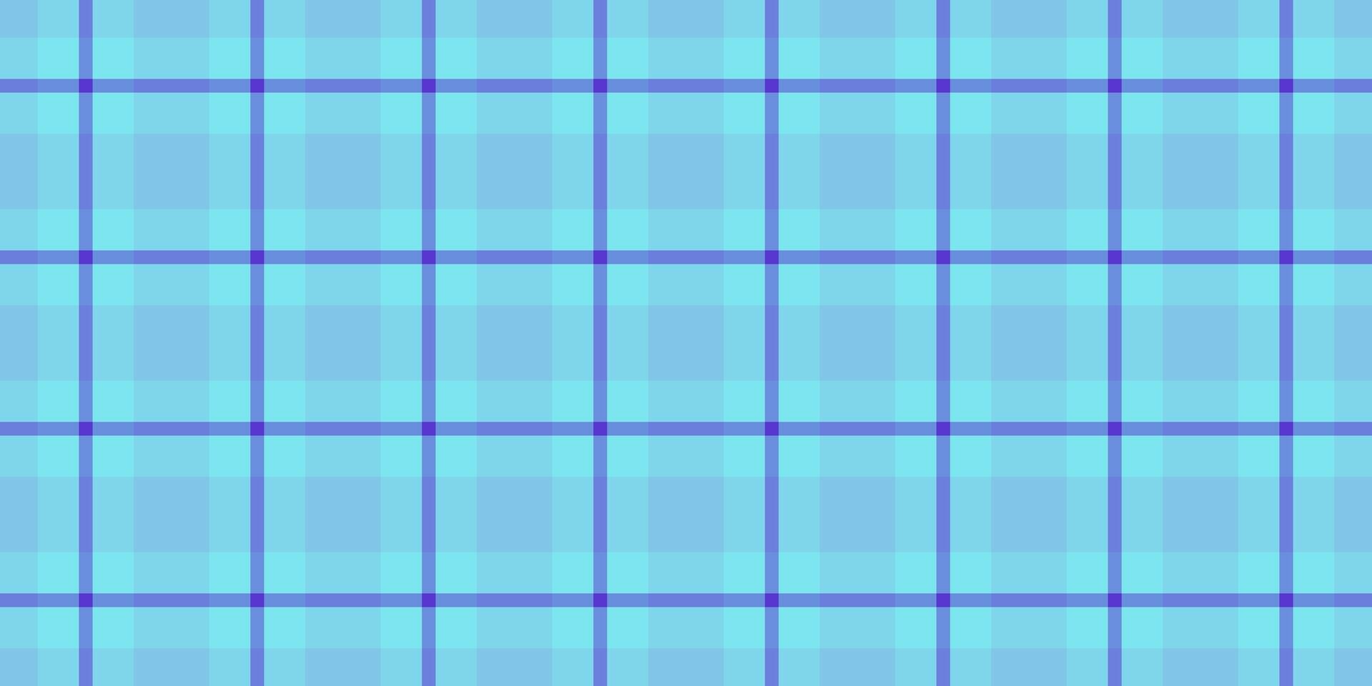 Wide tartan pattern seamless, womens fashion texture check background. Chinese new year plaid fabric textile in cyan and blue colors. vector