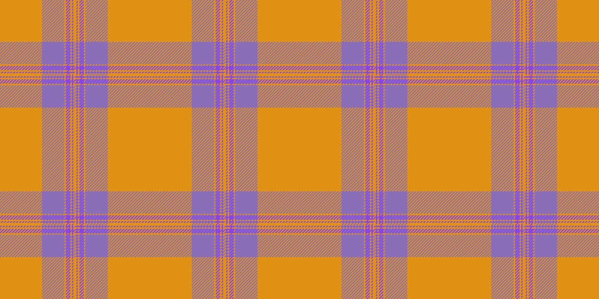 Harvest pattern fabric seamless, panel check plaid texture. Latin tartan background textile in violet and amber colors. vector