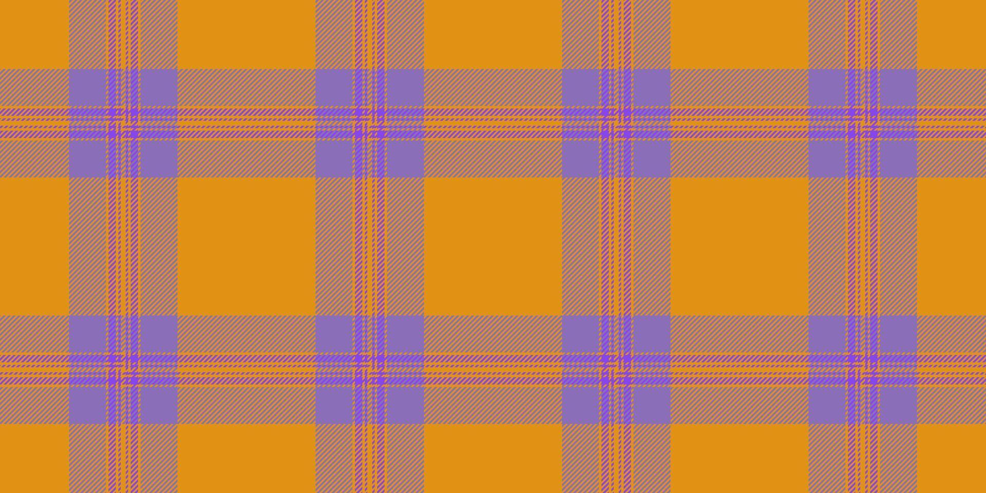 Harvest pattern fabric seamless, panel check plaid texture. Latin tartan background textile in violet and amber colors. vector