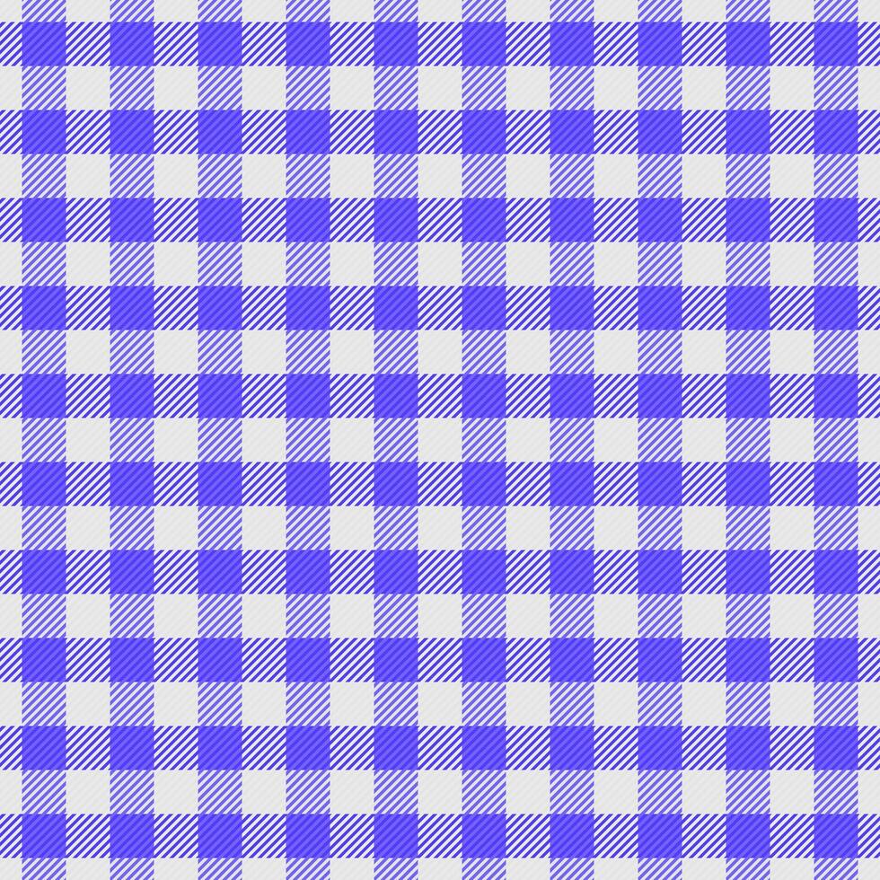 Knit textile pattern texture, packing check fabric plaid. Elegant tartan seamless background in indigo and sterling silver colors. vector