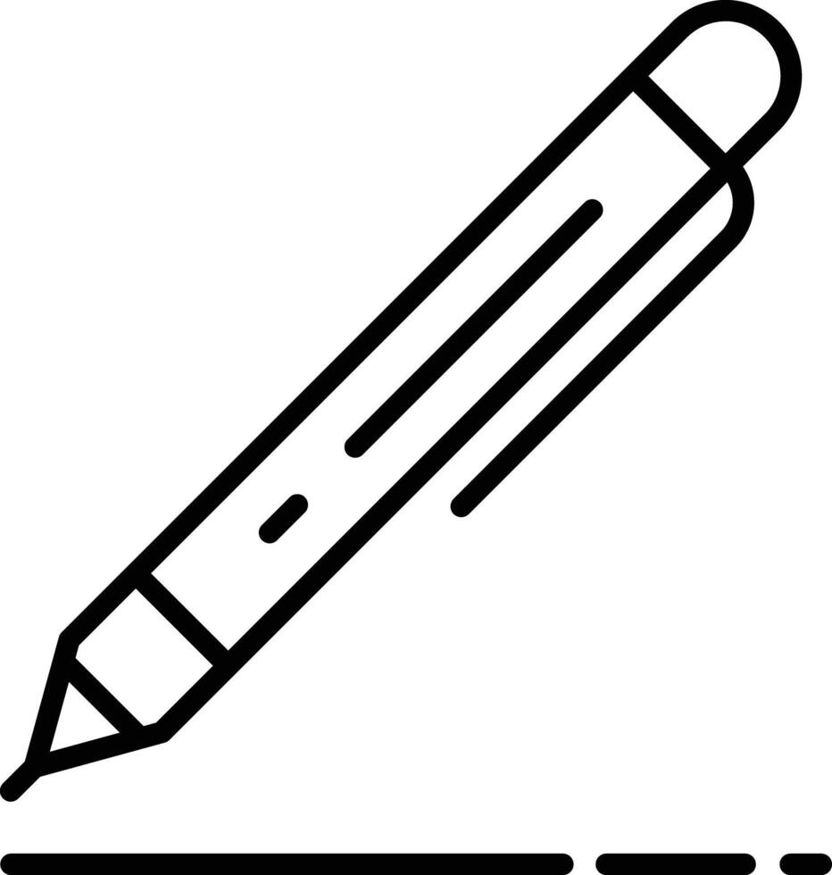 Ball Pen outline illustration vector
