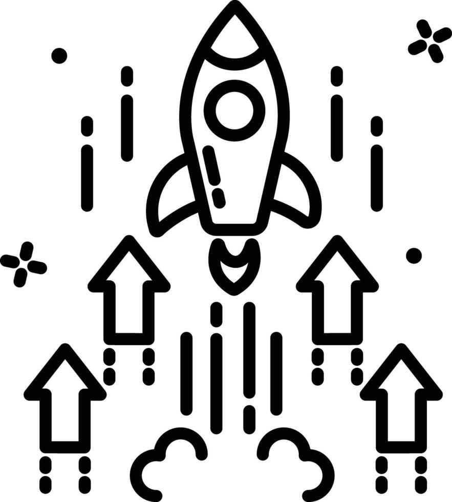 Startup launch outline illustration vector