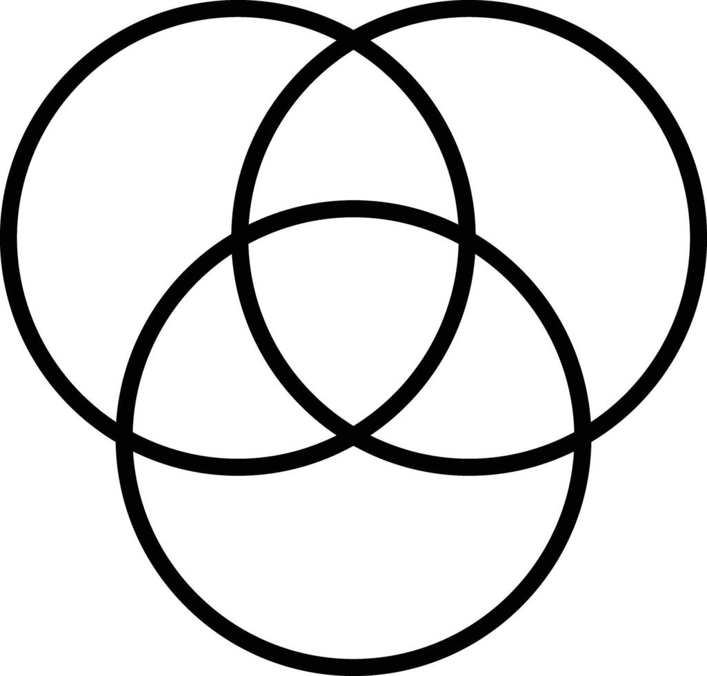 Venn diagram outline illustration vector