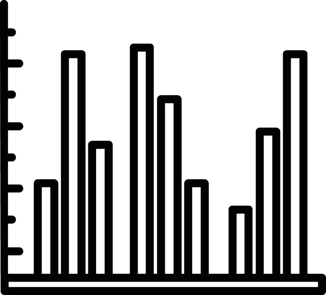 Bar chart outline illustration vector