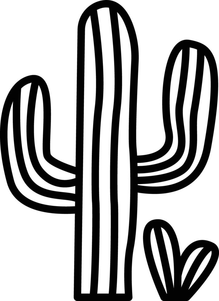 Cactus plant outline illustration vector