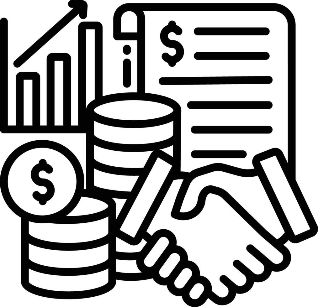 Business partnership outline illustration vector
