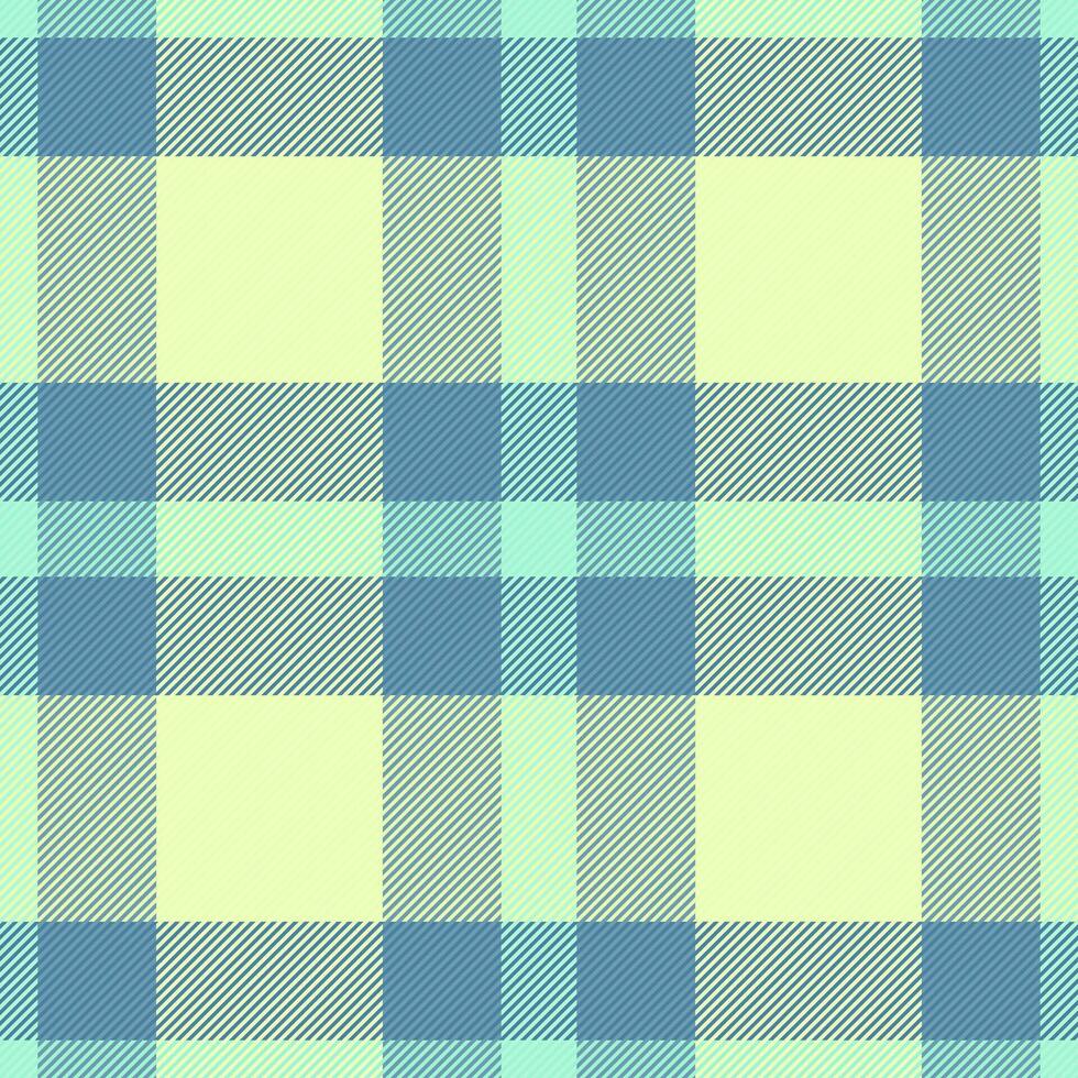 Usa plaid textile, countryside background fabric seamless. Motif tartan pattern check texture in cyan and light colors. vector