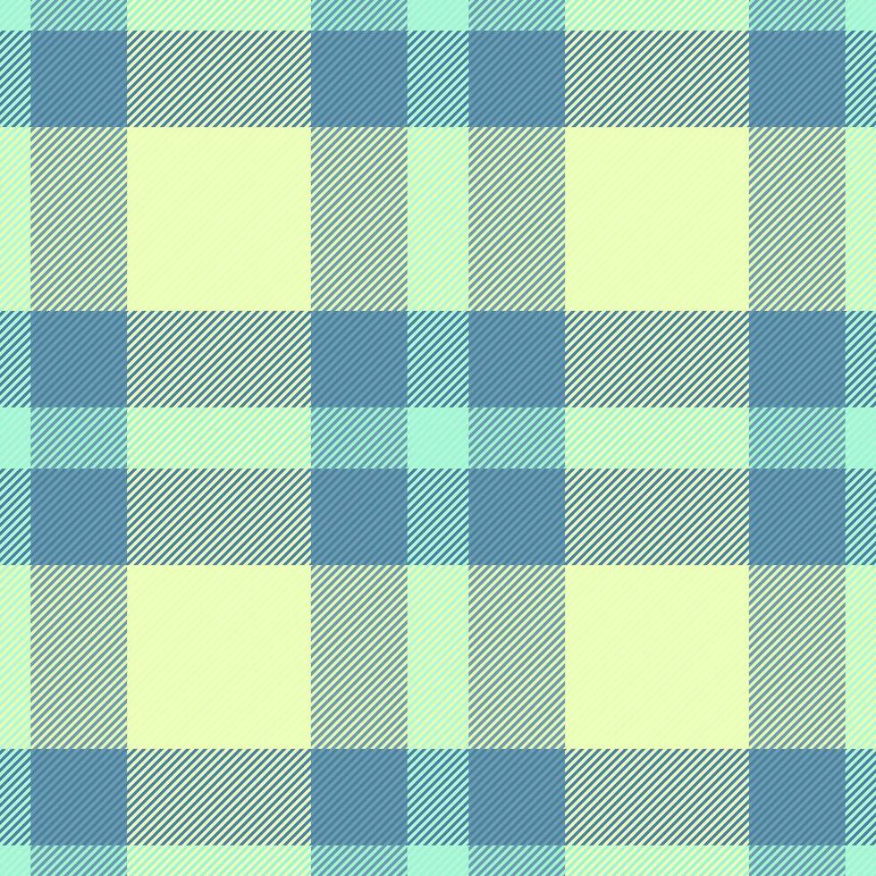 Usa plaid textile, countryside background fabric seamless. Motif tartan pattern check texture in cyan and light colors. vector