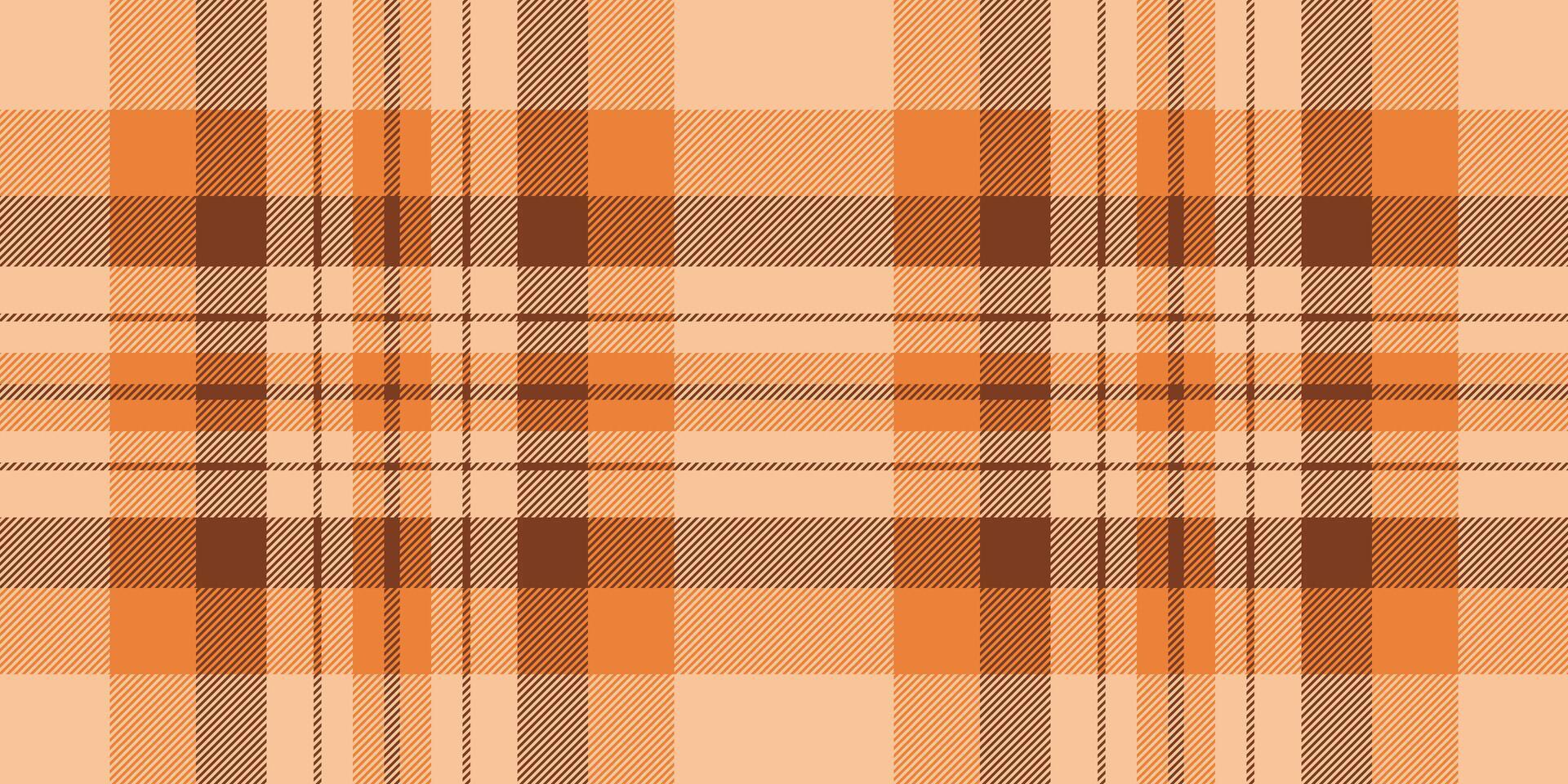 Anniversary texture seamless tartan, panel plaid pattern fabric. Setting textile check background in orange color. vector