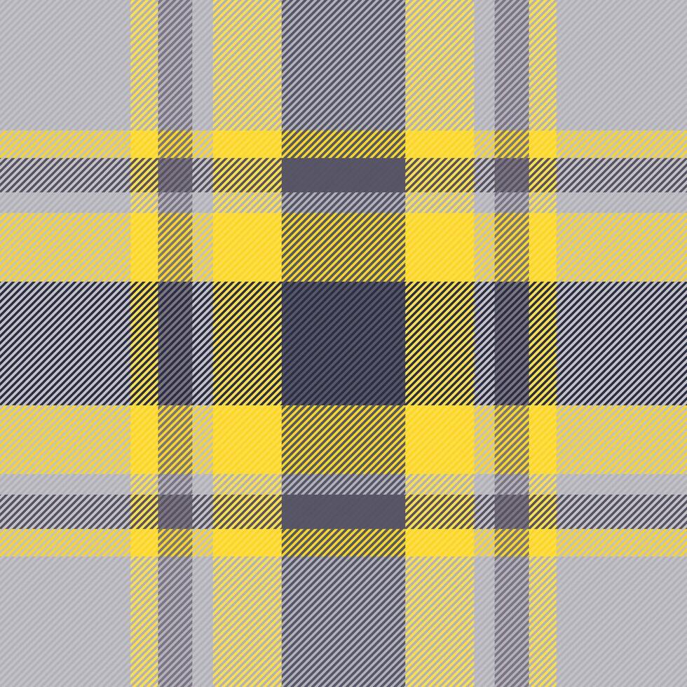 Sketch plaid pattern tartan, jacket texture fabric check. Primary background seamless textile in yellow and antique steel colors. vector