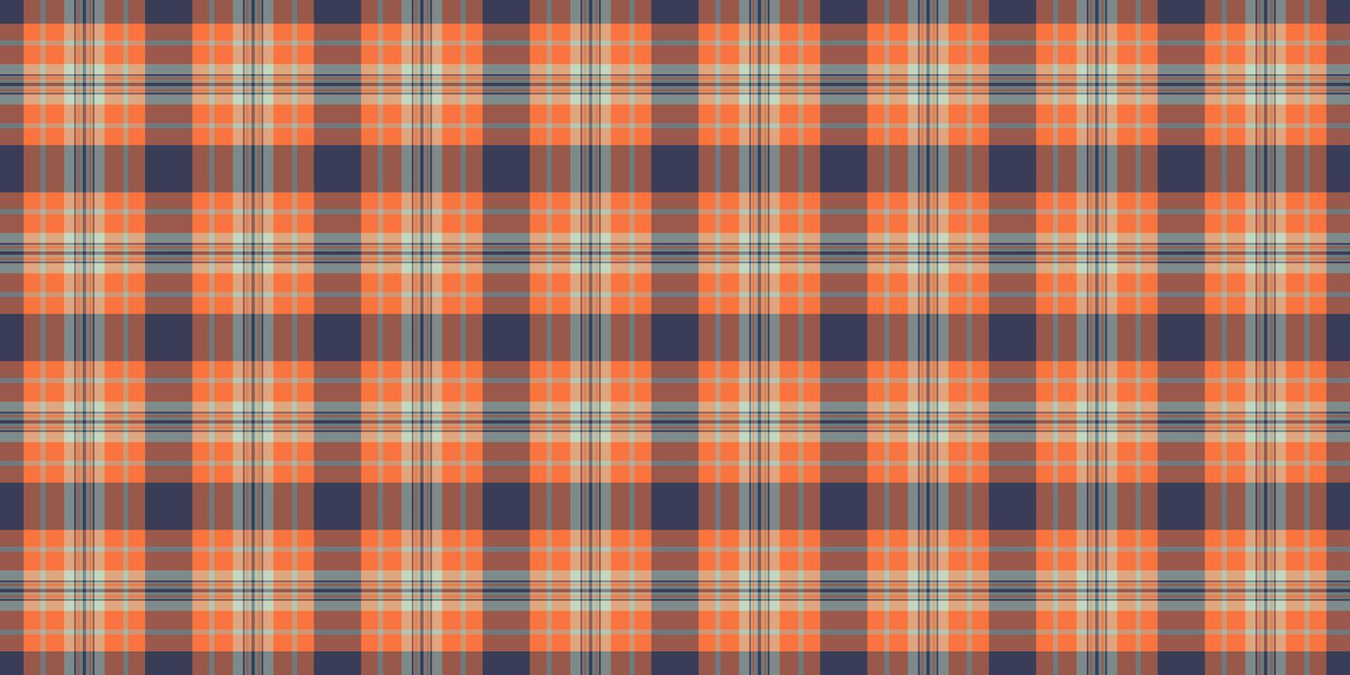Pretty fabric texture , mixed background plaid tartan. Textured seamless textile pattern check in orange and pastel colors. vector