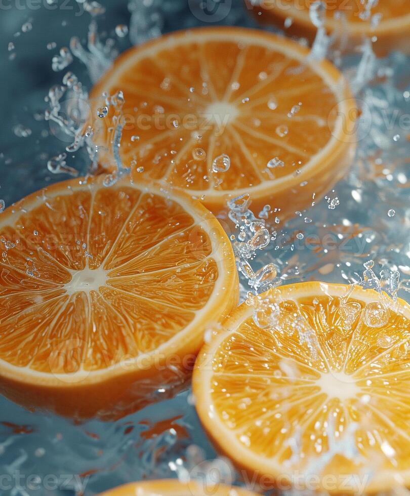 Photo of citrus with splash water