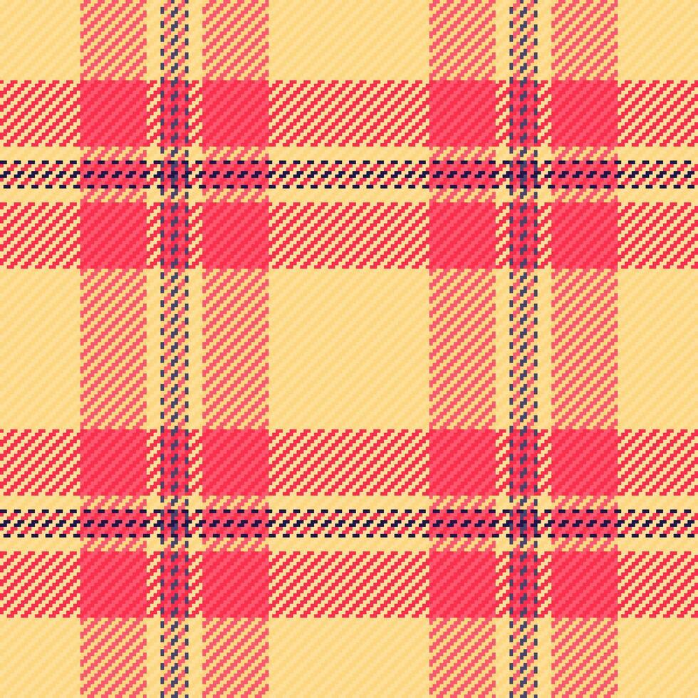 Hat texture check background, diagonal plaid tartan seamless. Summer textile fabric pattern in amber and red colors. vector