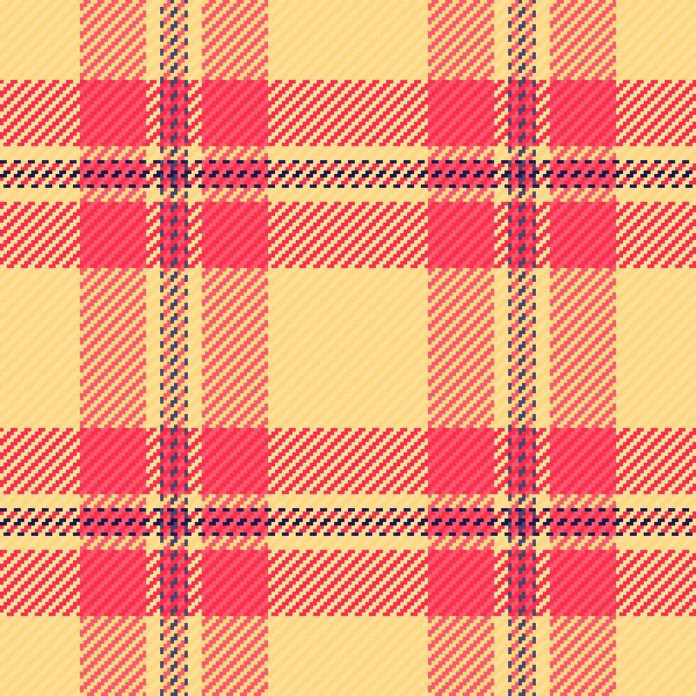 Hat texture check background, diagonal plaid tartan seamless. Summer textile fabric pattern in amber and red colors. vector