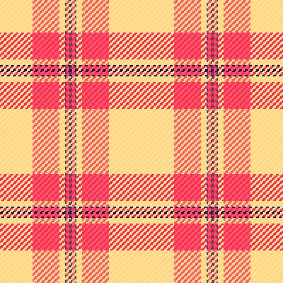 sombrero textura cheque fondo, diagonal tartán tartán sin costura. verano textil tela modelo en ámbar y rojo colores. vector