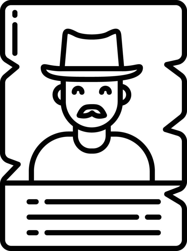 Wanted poster outline illustration vector