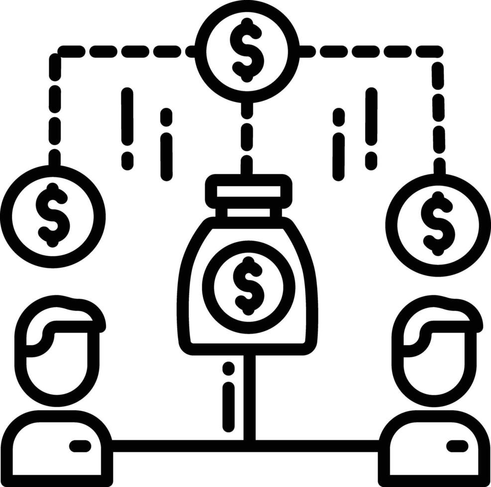 Equity crowdfunding outline illustration vector