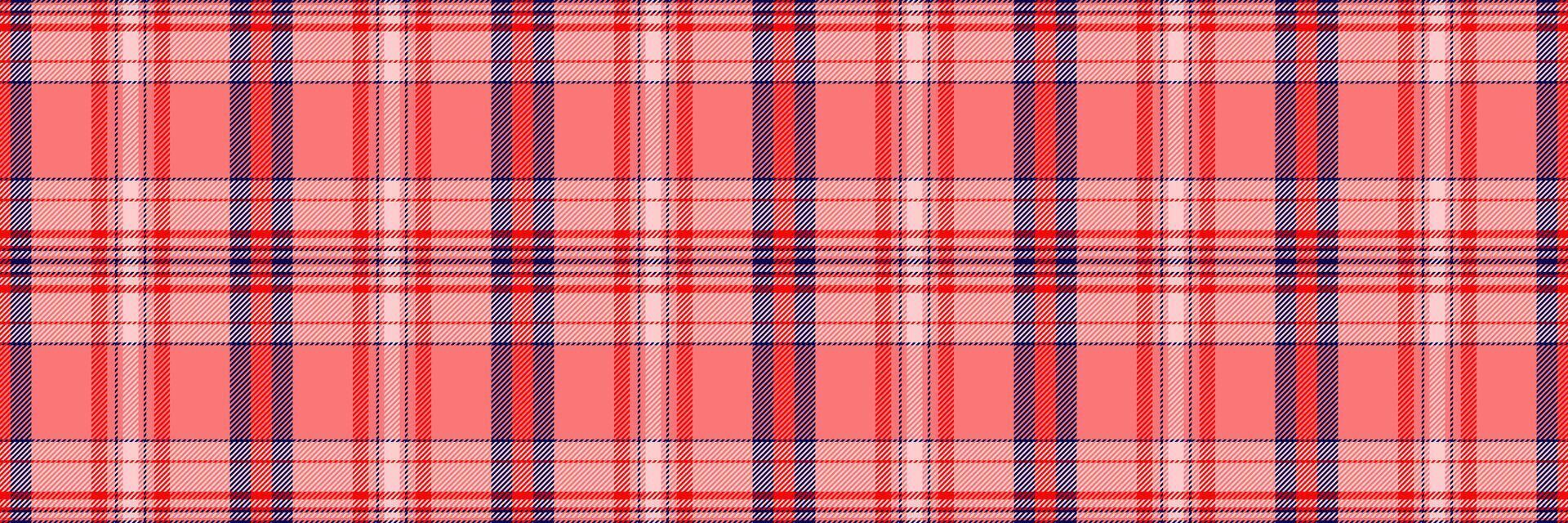 Exotic textile plaid pattern, gift paper tartan background seamless. Show texture fabric check in red and light colors. vector