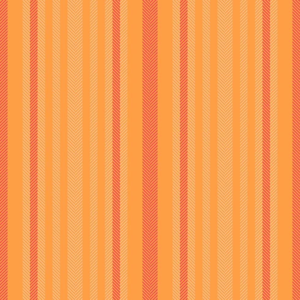 Hobby fabric vertical texture, satin seamless lines pattern. Clothes stripe textile background in lucky orange and orange colors. vector