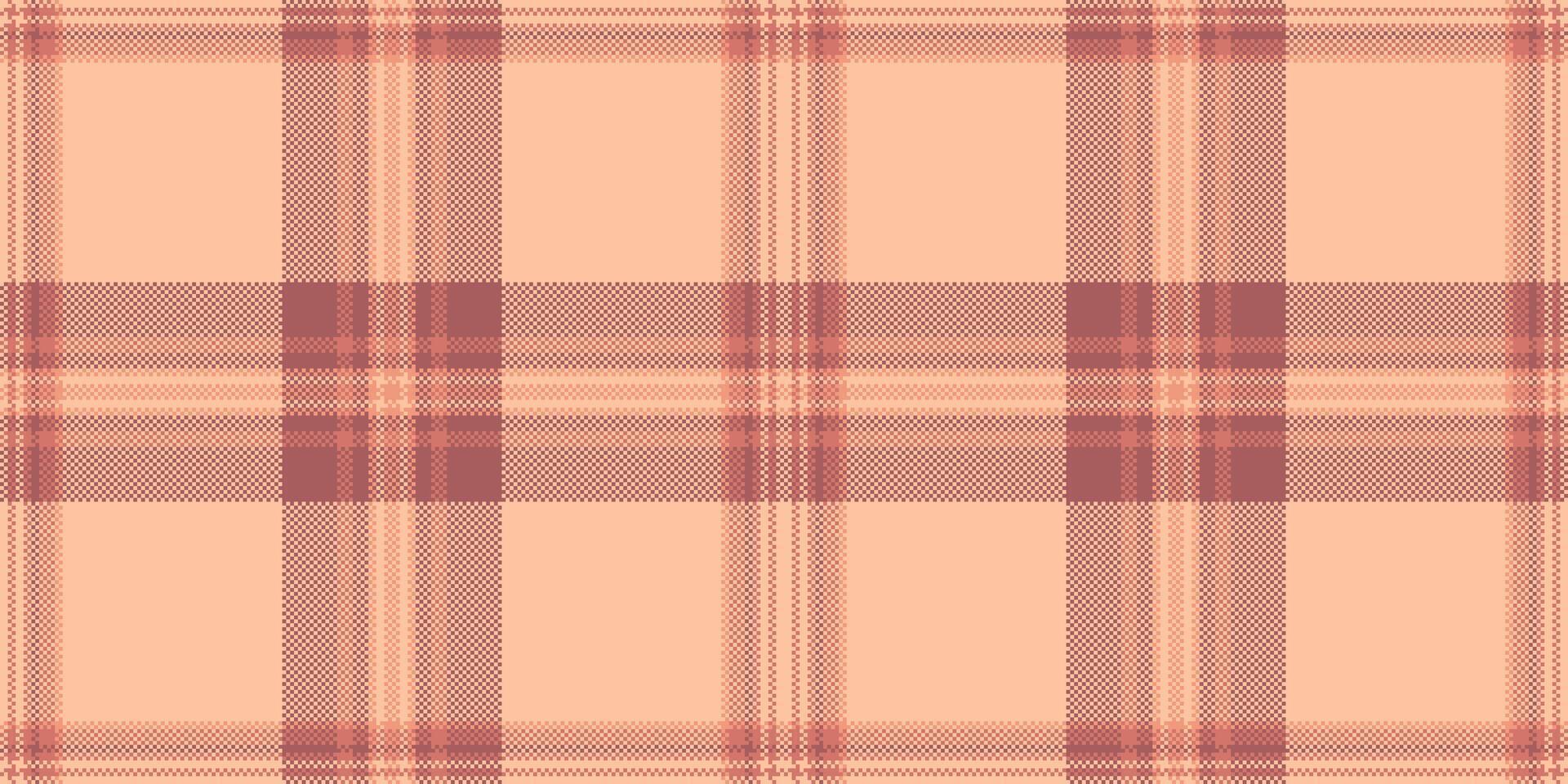 Basic textile background pattern, row check tartan. Usa seamless texture fabric plaid in red and orange colors. vector