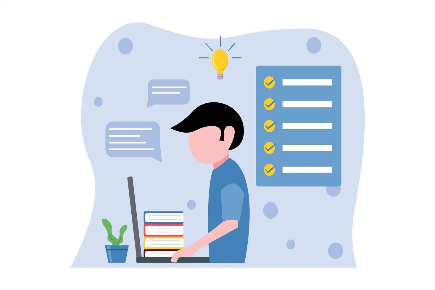 Online Learning Flat Illustration Design vector