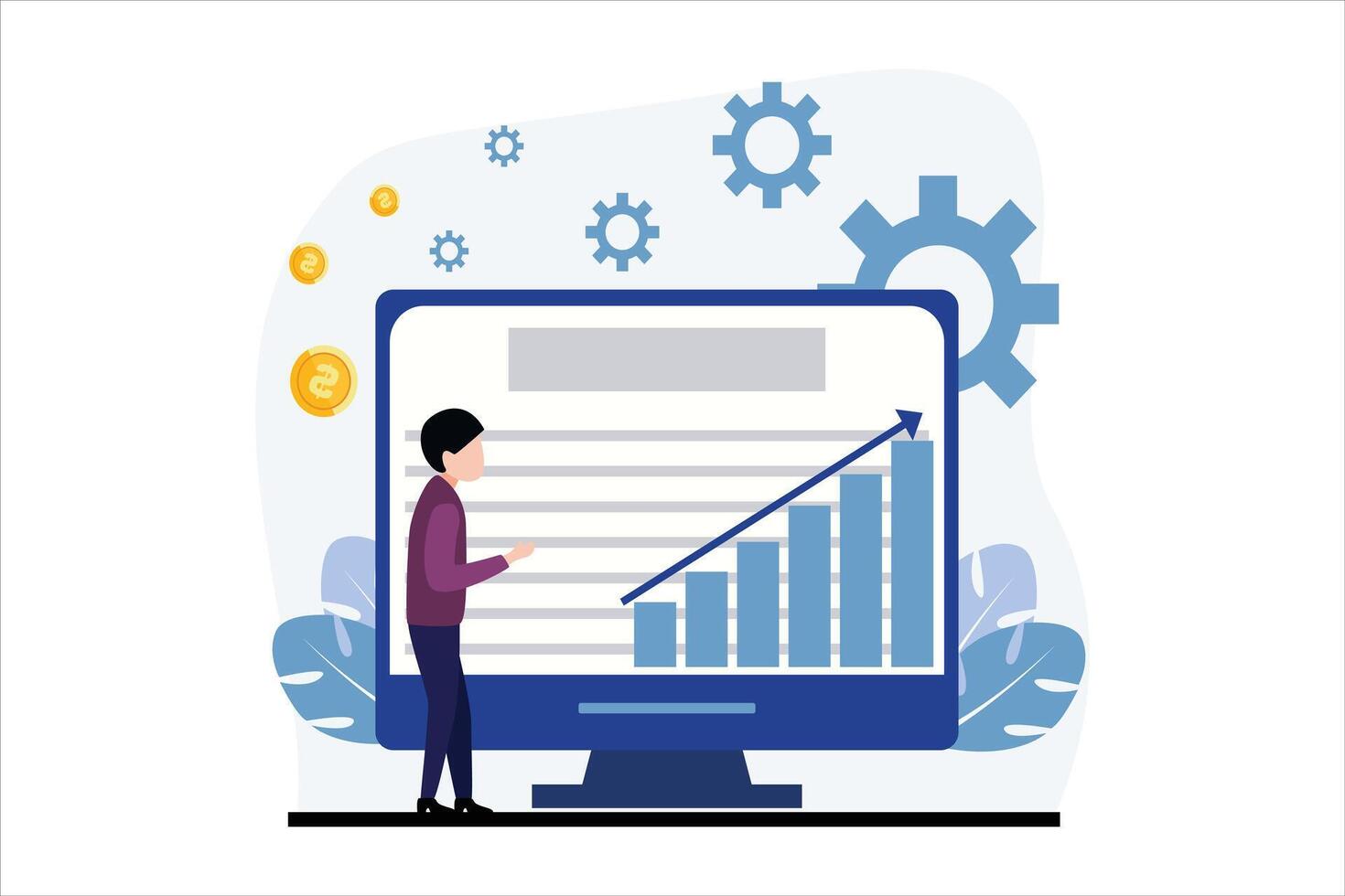 Finance Business Flat Design Illustration vector
