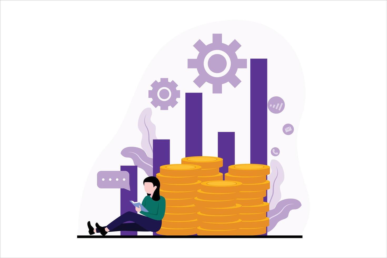 Finance Business Flat Design Illustration vector