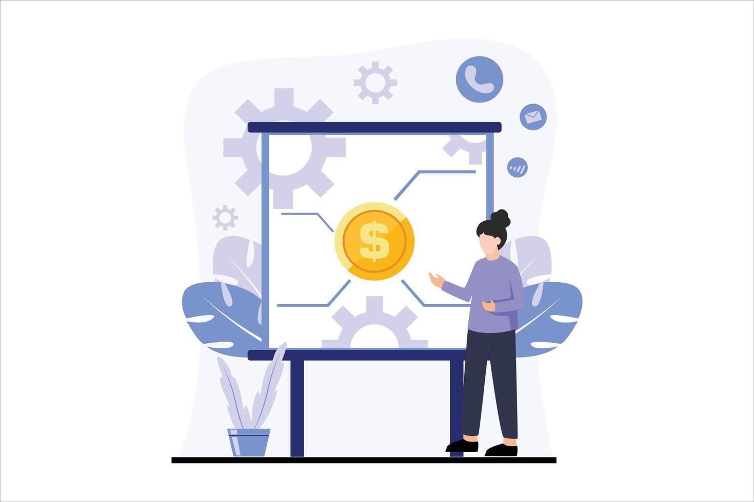 Finance Business Flat Design Illustration vector