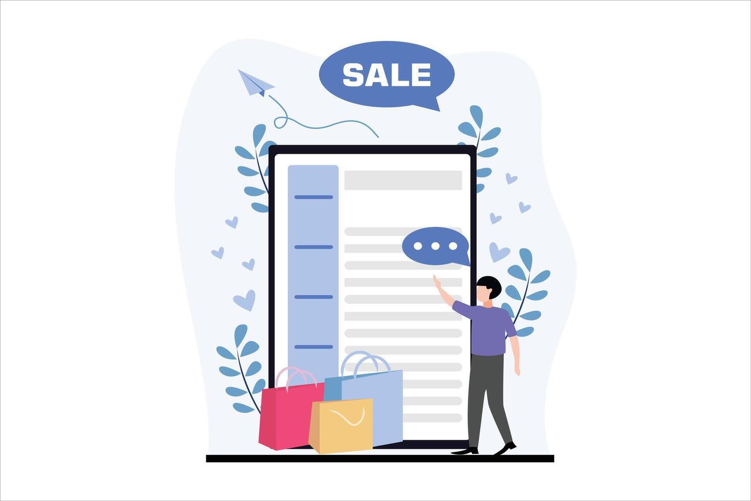 Online Shopping Flat Illustration Design vector
