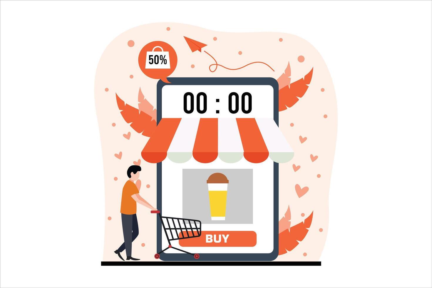 Online Shopping Flat Illustration Design vector