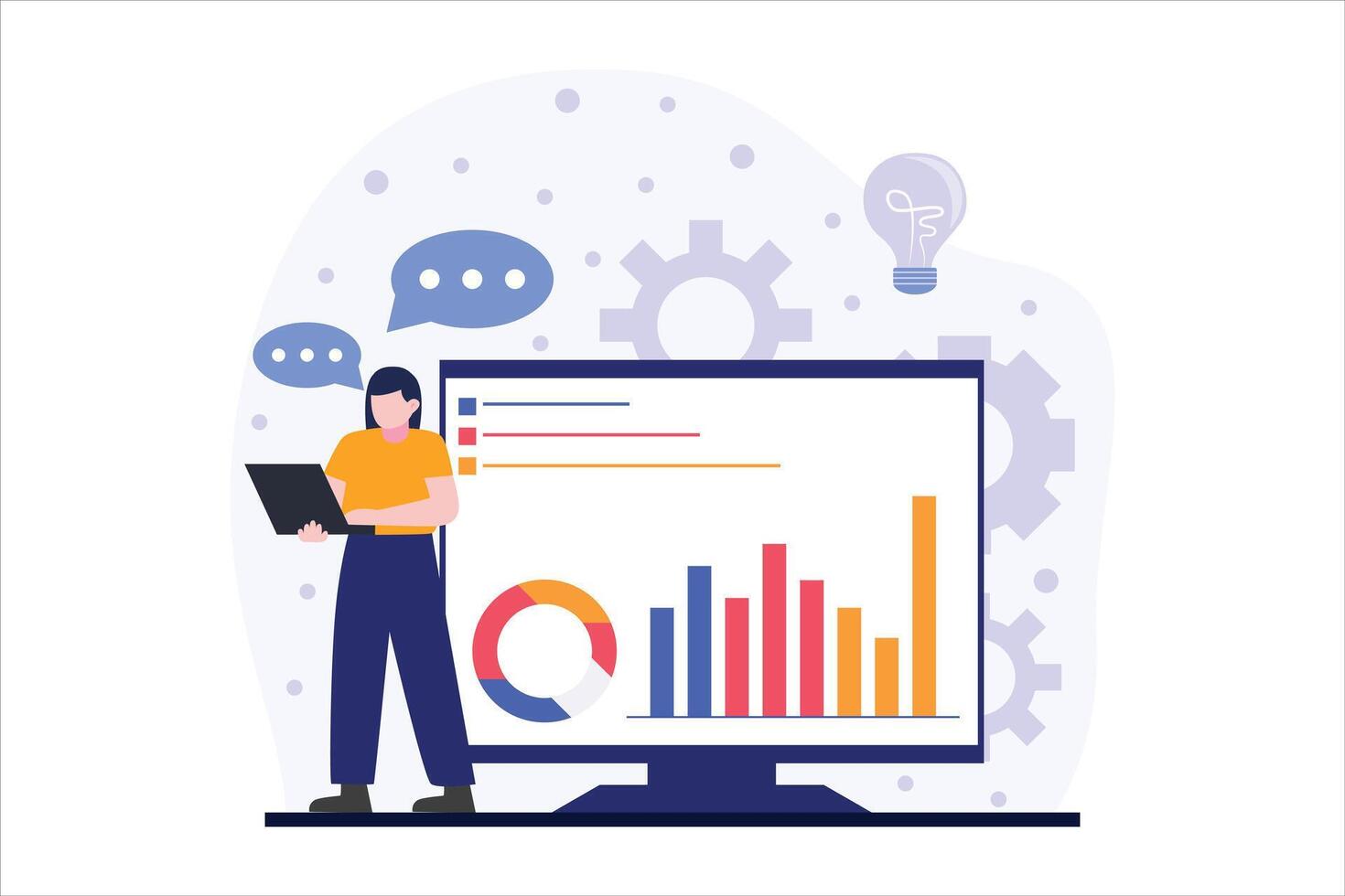 Finance Business Flat Design Illustration vector