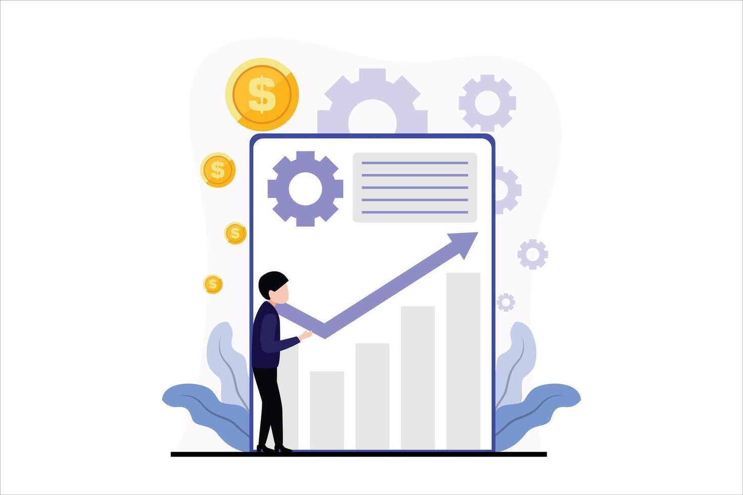 Finance Business Flat Design Illustration vector
