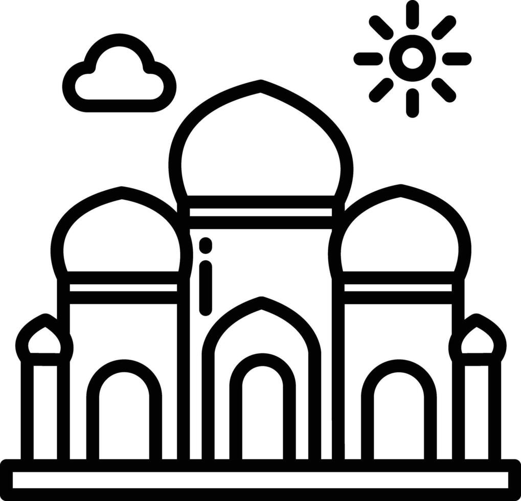 Mosque outline illustration vector
