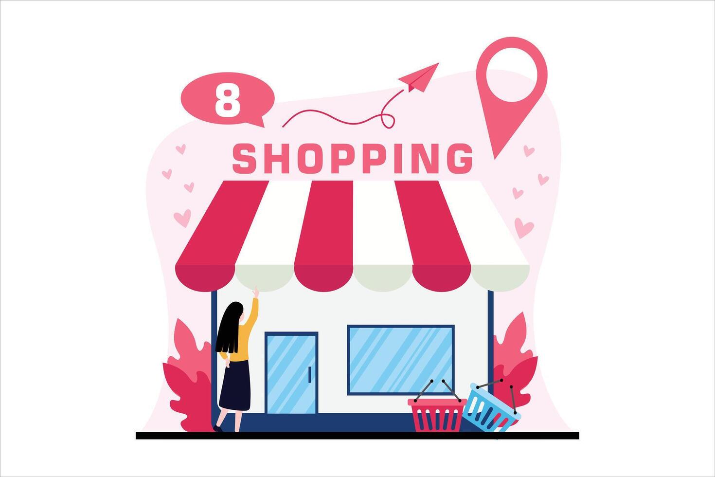 Online Shopping Flat Illustration Design vector