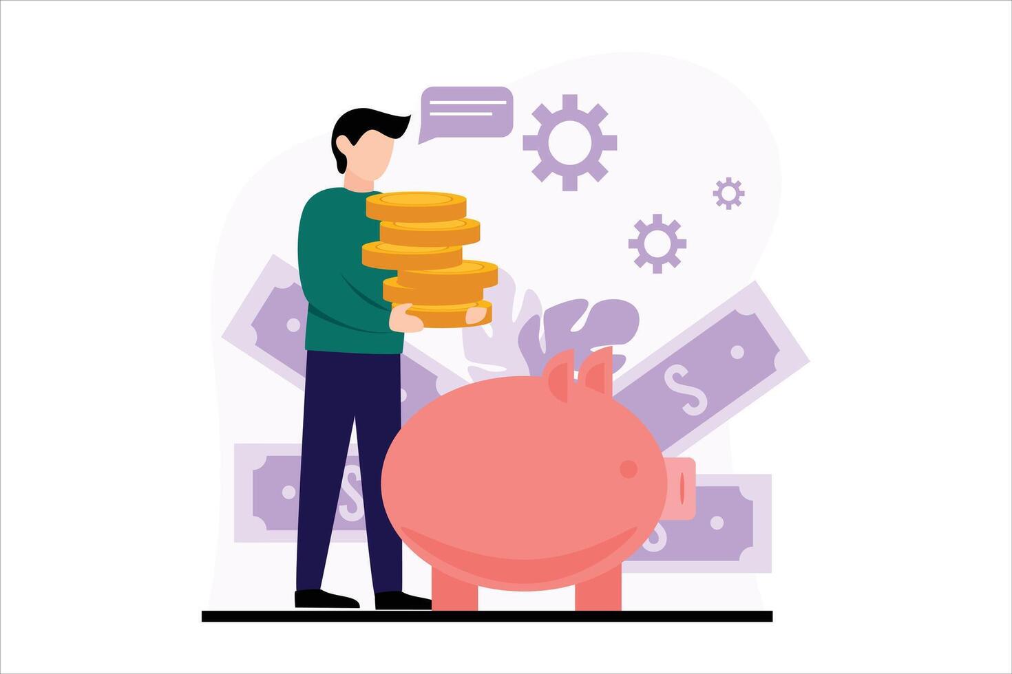 Finance Business Flat Design Illustration vector